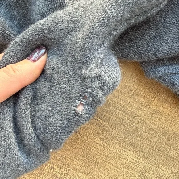 Kenar 100% Gray Open Front Women's Cashmere Cardigan Size Large - Picture 6 of 6